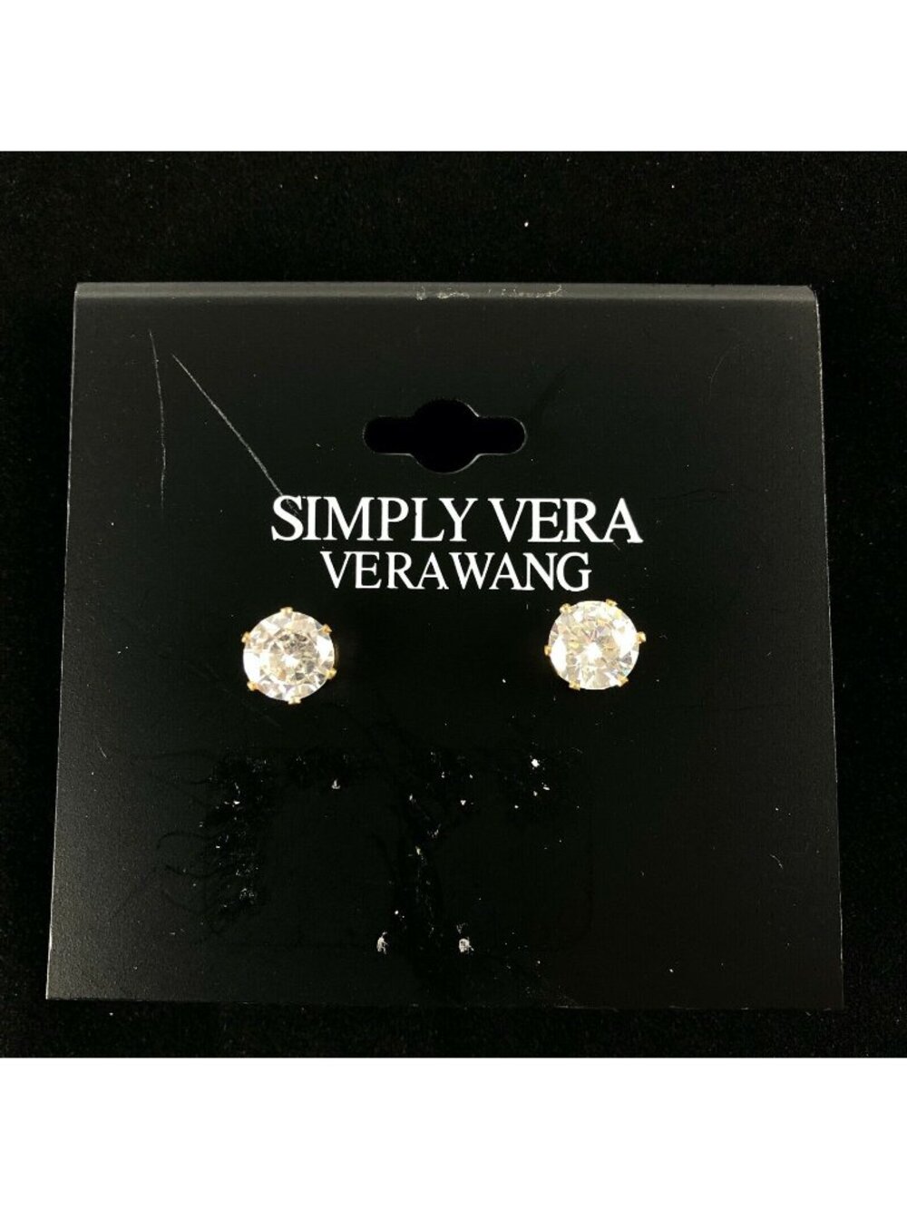 Vera Wang Earrings Gold-tone 1/4" Studs Cubic Zirconia
